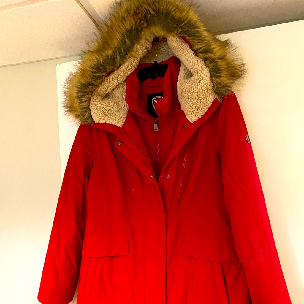 Worn 1x Long 1madison Double Red Coat L